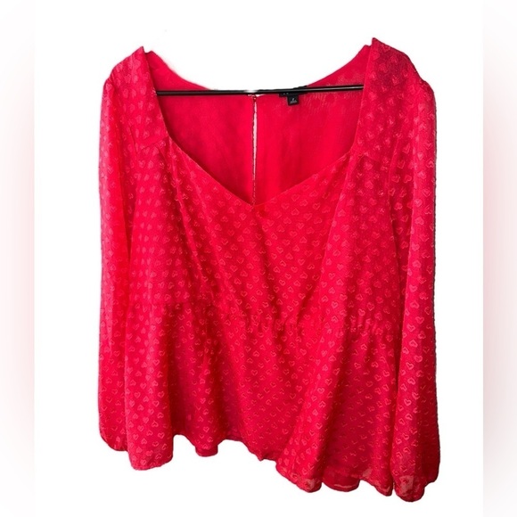 Torrid Plus Size Peplum Chiffon Heart Blouse - Picture 6 of 13